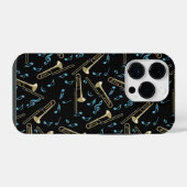Coque Pour iPhone 14 Plus Notes de musique de trombone  (Verso Horizontal)