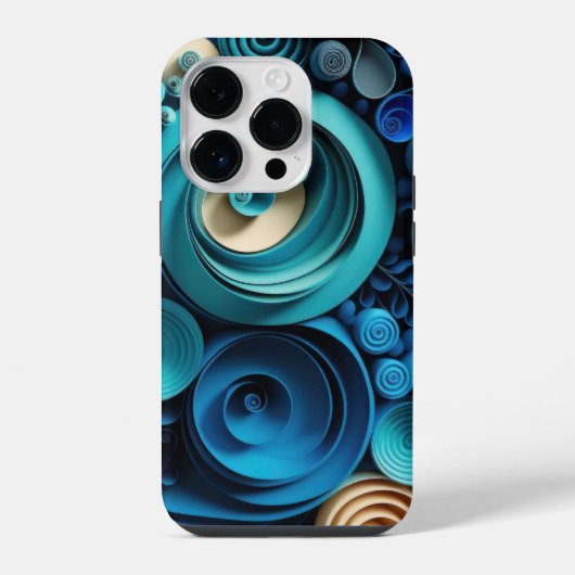Coque Pour iPhone 14 Plus Nuances Bleus 3D  (Verso)