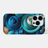 Coque Pour iPhone 14 Plus Nuances de bleu 3D (Verso Horizontal)