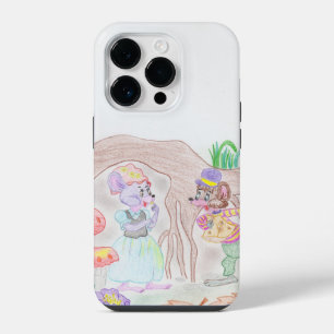 Coque Pour iPhone 14 Plus Œuvre d'art personnalisée pour enfants, deux souri