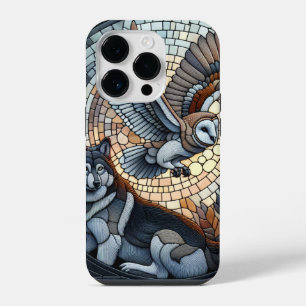 Coque Pour iPhone 14 Plus Owl and Wolf Mosaic Ai Art 