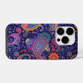 Coque Pour iPhone 14 Plus Paisley violet rose (Verso Horizontal)
