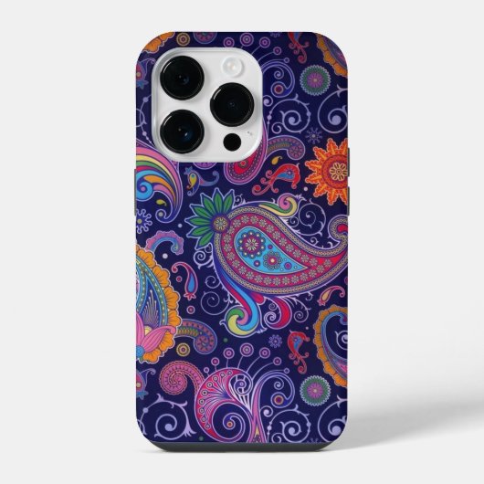 Coque Pour iPhone 14 Plus Paisley violet rose (Verso)