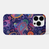 Coque Pour iPhone 14 Plus Paisley violet rose (Verso Horizontal)