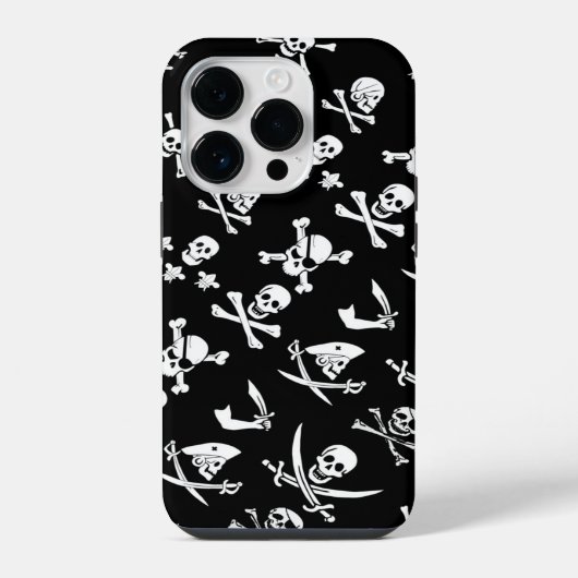 COQUE POUR iPhone 14 PLUS PÂLE DE PIRATES NOIRES, OBJETS TRAVERSÉS, ÉPINES (Verso)