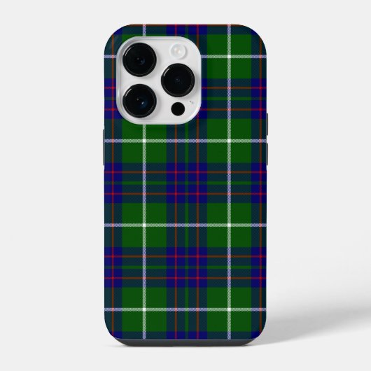 Coque Pour iPhone 14 Plus Panier bleu vert tartan MacIntyre (Verso)