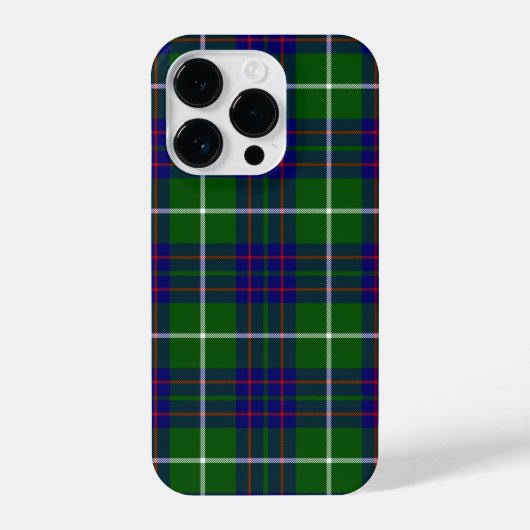 Coque Pour iPhone 14 Plus Panier bleu vert tartan MacIntyre (Verso)