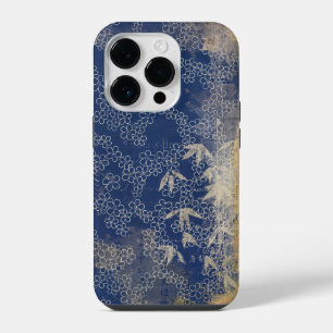 Coque Pour iPhone 14 Plus Papier japonais vintage stressé bambou et feuilles