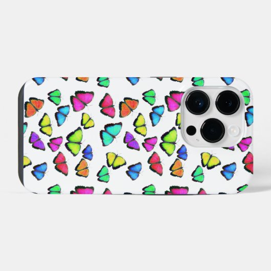 Coque Pour iPhone 14 Plus Papillon arc-en-ciel (Verso Horizontal)