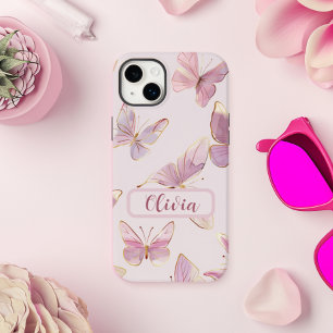 Coque Pour iPhone 14 Plus Papillon rose coque iphone personnalisé