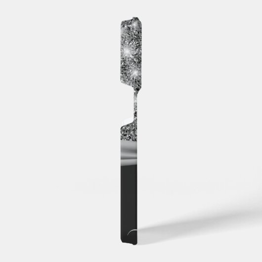 Coque Pour iPhone 14 Plus Parties scintillant en argent et bow (Côté droit)