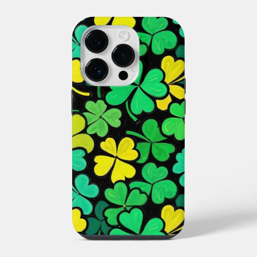 Coque Pour iPhone 14 Plus Pattern St. Patrick's Day Clovers  (Verso)