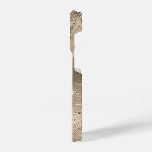 Coque Pour iPhone 14 Plus Personnalisé Chic Brown Parties scintillant Motif  (Côté gauche)