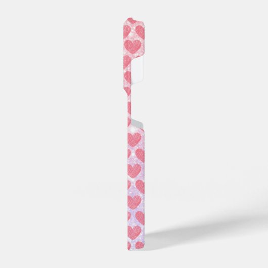 Coque Pour iPhone 14 Plus Pink Heart monogramme parties scintillant scintill (Côté gauche)