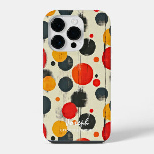 Coque Pour iPhone 14 Plus Points Abstraits joués avec nom et message personn