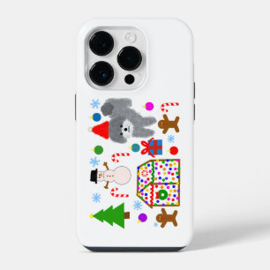 Coque Pour iPhone 14 Plus Poodle gris Noël #3 iPhone 14 Pro Coque