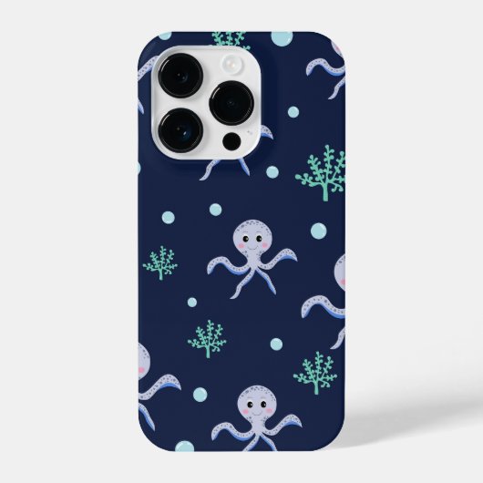 Coque Pour iPhone 14 Plus Poulpe sous la mer motif pour enfants (Verso)