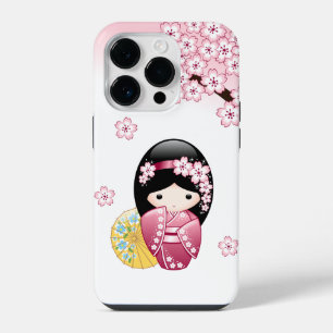 Coque Pour iPhone 14 Plus Poupée Kokeshi de printemps - Jolie fille geisha j