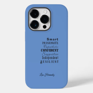 Coque Pour iPhone 14 Plus Qualités des grandes femmes, Nom sur Cornflower Bl