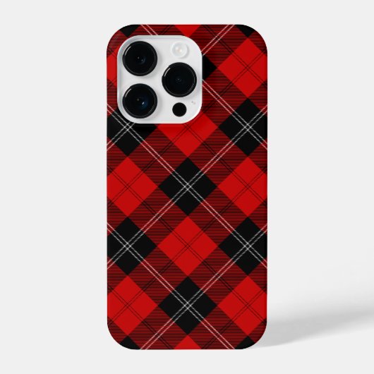 Coque Pour iPhone 14 Plus Ramsay tartan rouge noir plaid (Verso)