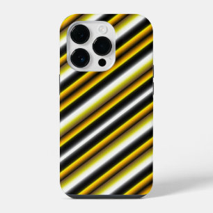 Coque Pour iPhone 14 Plus Rayures arc-en-ciel jaunes noires blanches