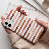 Coque Pour iPhone 14 Plus Rayures Blush Neutral Moderne