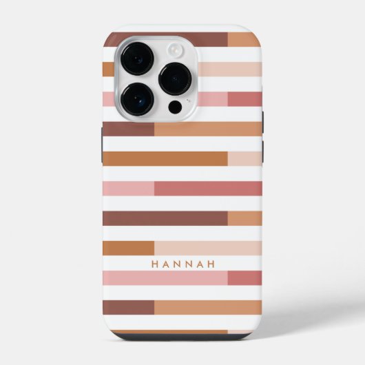 Coque Pour iPhone 14 Plus Rayures Blush Neutral Moderne (Verso)