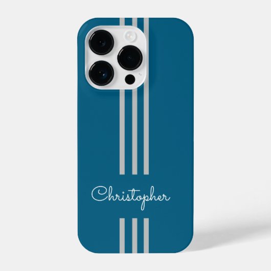 Coque Pour iPhone 14 Plus Rayures de course tendance moderne monogrammées  (Verso)