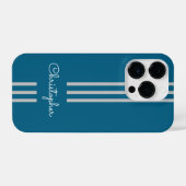 Coque Pour iPhone 14 Plus Rayures de course tendance moderne monogrammées  (Verso Horizontal)