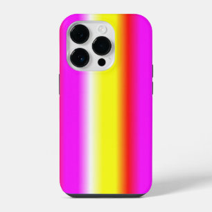 Coque Pour iPhone 14 Plus Rayures Jaune Rose Arc-en-ciel