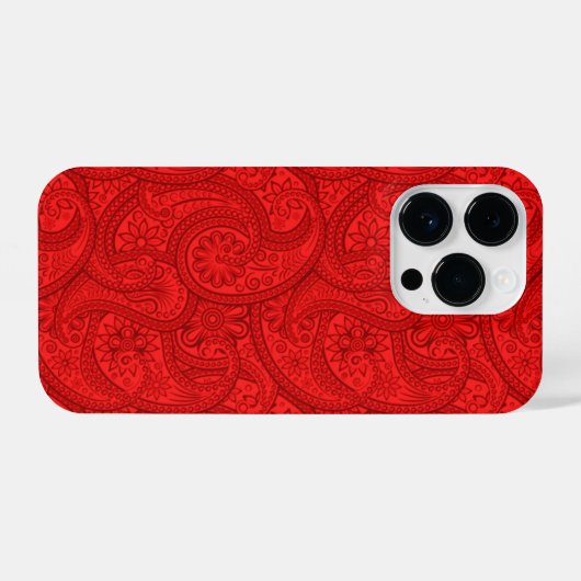 Coque Pour iPhone 14 Plus Red Paisley (Verso Horizontal)