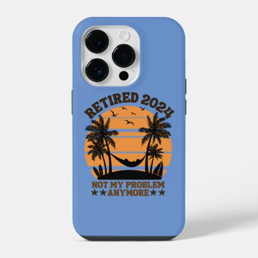 Coque Pour iPhone 14 Plus Retraité 2024 Plus Mon Problème (Verso)