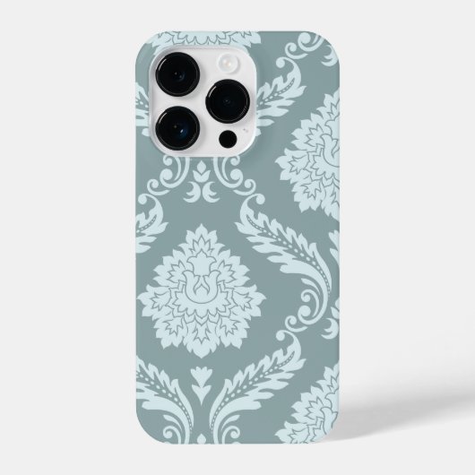 Coque Pour iPhone 14 Plus Rococo Damask Art I Duck Egg Blue+Teal (Verso)