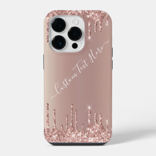 Coque Pour iPhone 14 Plus Rose Gold Blush Parties scintillant Drift Votre no