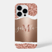 Coque Pour iPhone 14 Plus Rose Gold Faux et Parties scintillant (Verso)