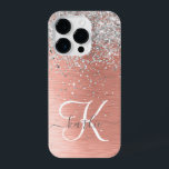 Coque Pour iPhone 14 Plus Rose Gold Jolie fille Parties scintillant argent b<br><div class="desc">Personnalisez facilement ce design branché de boîtier de téléphone chic avec une jolie parties scintillant brillante en argent sur un arrière - plan métallique brossé en or rose.</div>