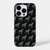 Coque Pour iPhone 14 Plus Rottweiler Rottie Cute Chien Grille Silhouette Noi (Verso)