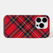 Coque Pour iPhone 14 Plus Royal Stewart tartan rouge noir plaid (Verso Horizontal)