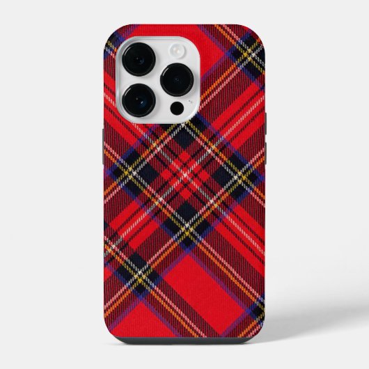 Coque Pour iPhone 14 Plus Royal Stewart tartan rouge noir plaid (Verso)