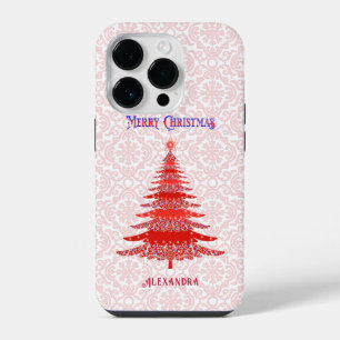 Coque Pour iPhone 14 Plus Sapin de Noël Élégant Flocons de Neige Personnalis
