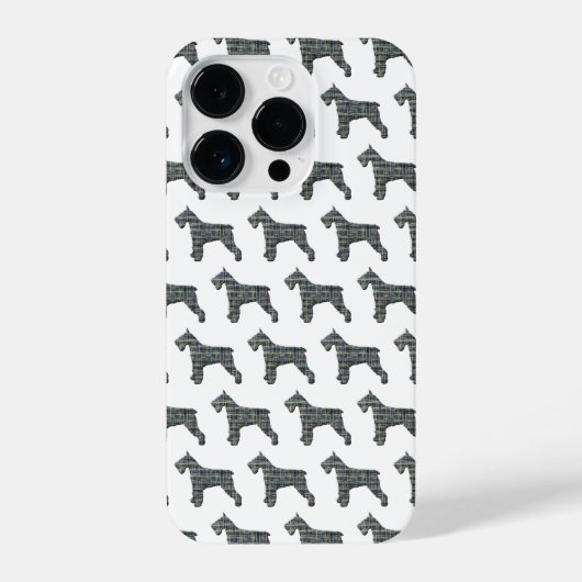 Coque Pour iPhone 14 Plus Schnauzer mignon Chien Silhouette blanc (Verso)
