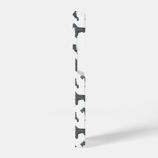 Coque Pour iPhone 14 Plus Schnauzer mignon Chien Silhouette blanc (Côté gauche)