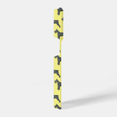 Coque Pour iPhone 14 Plus Schnauzer mignon Chien Silhouette Grille jaune (Côté droit)