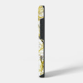 Coque Pour iPhone 14 Plus Scribbles Abstraits - moutarde et Brown (Côté gauche)