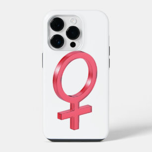 Coque Pour iPhone 14 Plus Signe de genre féminin en verre rouge