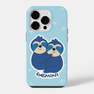 COQUE POUR iPhone 14 PLUS SIGNES DU ZODIAQUE AVEC DES PARRESSEUX ET CAFÉ GÉM