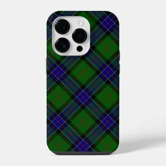 Coque Pour iPhone 14 Plus Sinclair tartan bleu vert plaid (Verso)