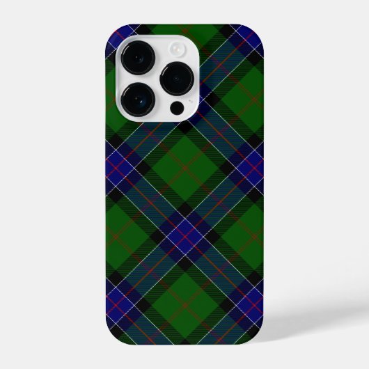 Coque Pour iPhone 14 Plus Sinclair tartan bleu vert plaid (Verso)