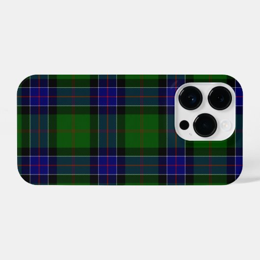 Coque Pour iPhone 14 Plus Sinclair tartan bleu vert plaid (Verso Horizontal)