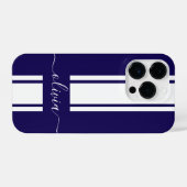 Coque Pour iPhone 14 Plus Stripes de course à la mode moderne monogrammed (Verso Horizontal)